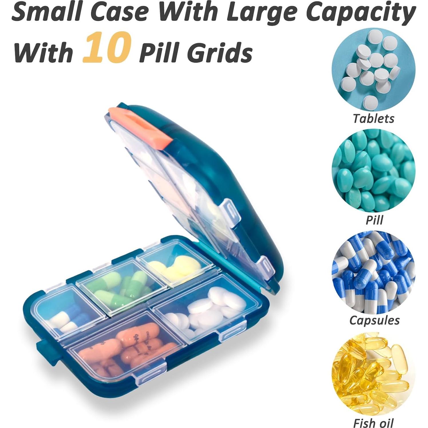 Organizador de Pastillas de Viaje CAPHONT 2 Pcs con 320 Etiquetas