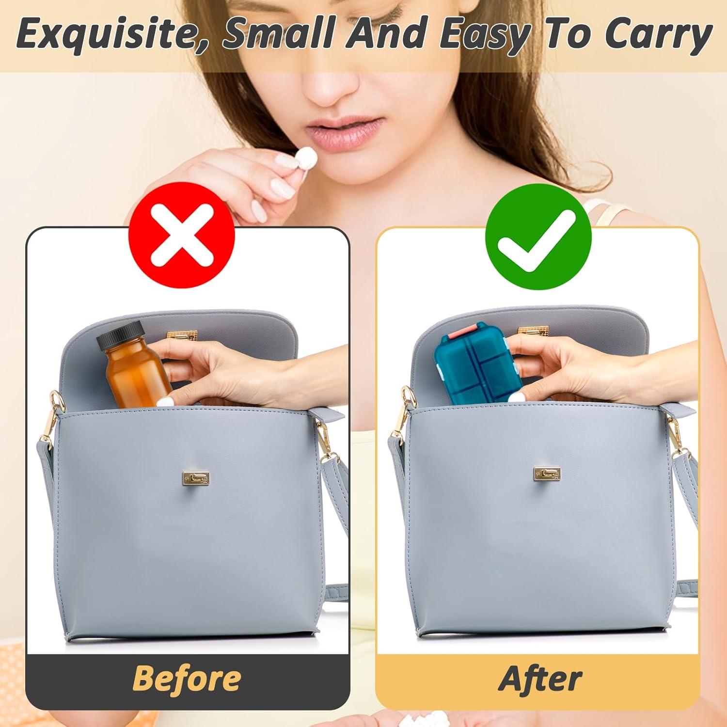 Organizador de Pastillas de Viaje CAPHONT 2 Pcs con 320 Etiquetas