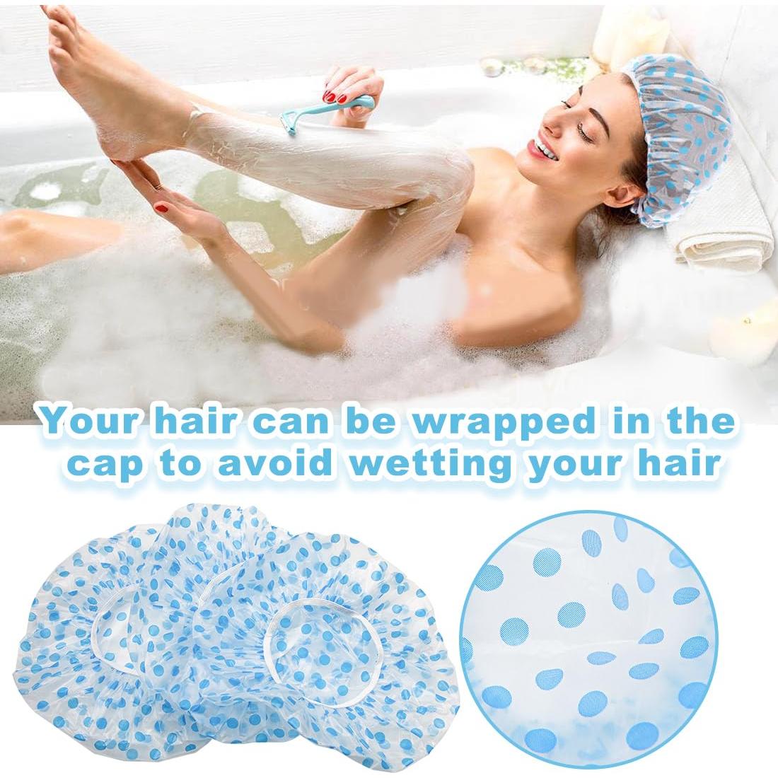 18 Gorras de Ducha Impermeables ZGQHZR Reutilizables Azul