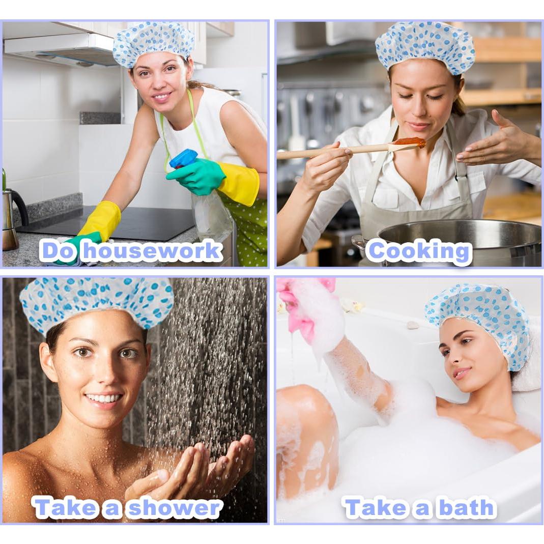 18 Gorras de Ducha Impermeables ZGQHZR Reutilizables Azul