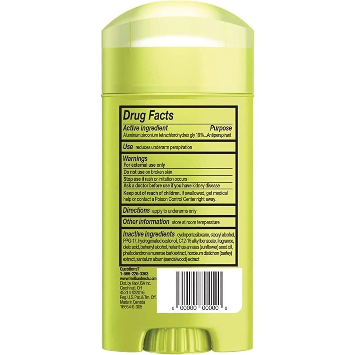 Ban Antitranspirante Sólido Invisible 74g - Fresco en Polvo 24h