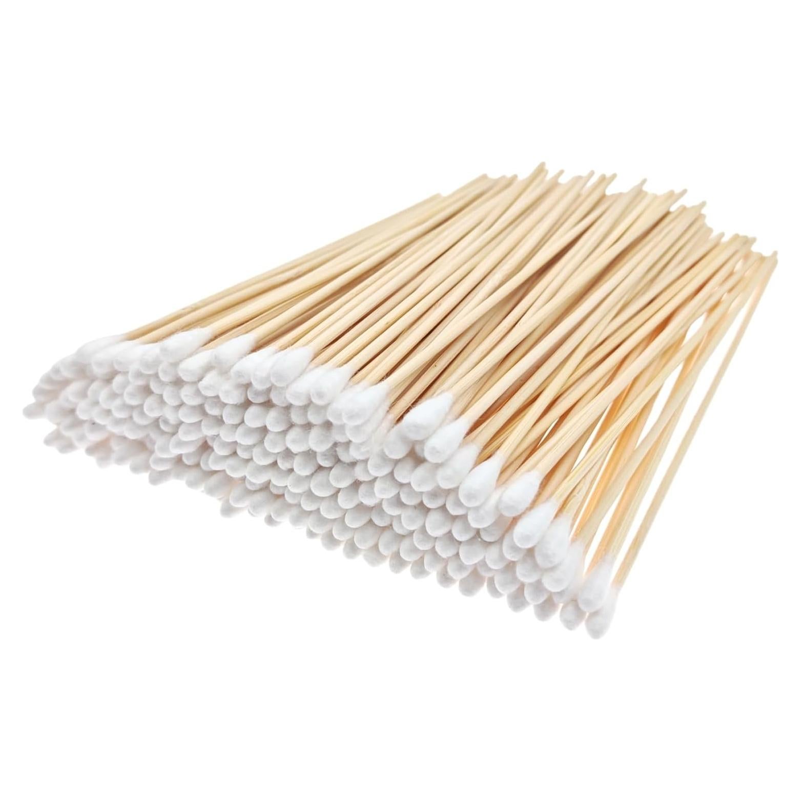 Bastones de Algodón RIKWOG 200 Pcs 15 cm Mango de Madera