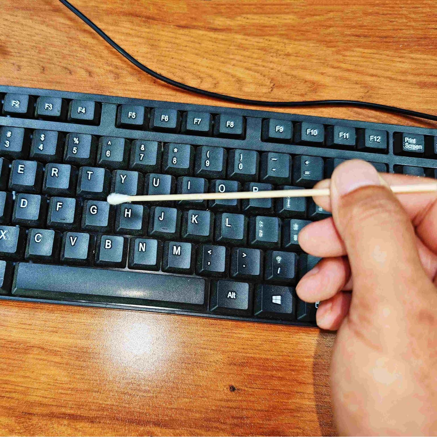 Bastones de Algodón RIKWOG 200 Pcs 15 cm Mango de Madera