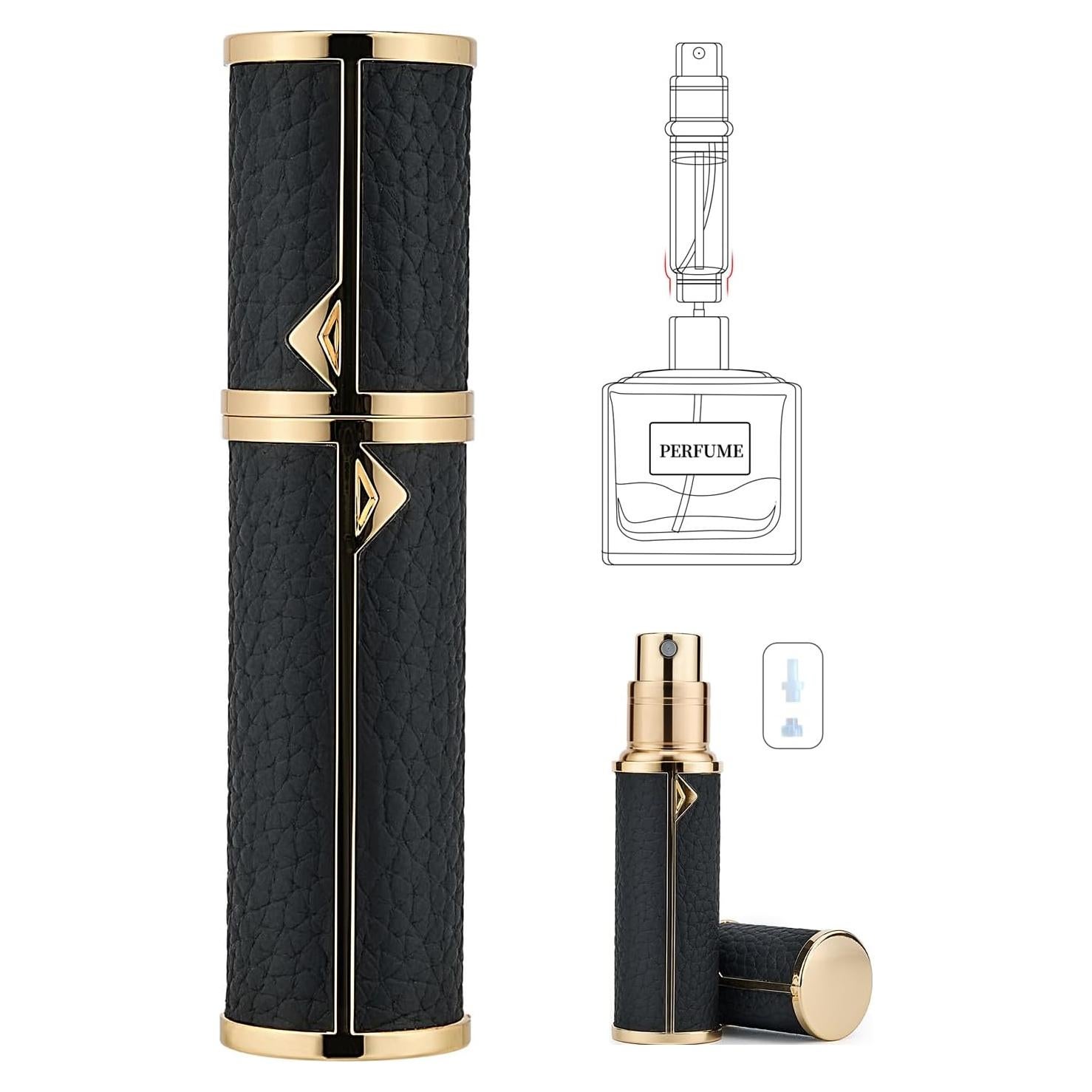 Botella de Perfume Rellenable Sinyutia 5ml Cuero Negro