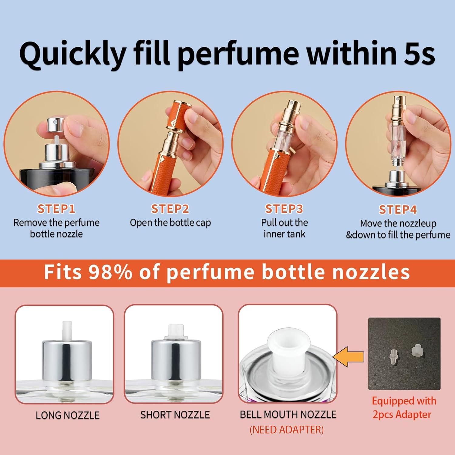 Botella de Perfume Rellenable Sinyutia 5ml Cuero Negro