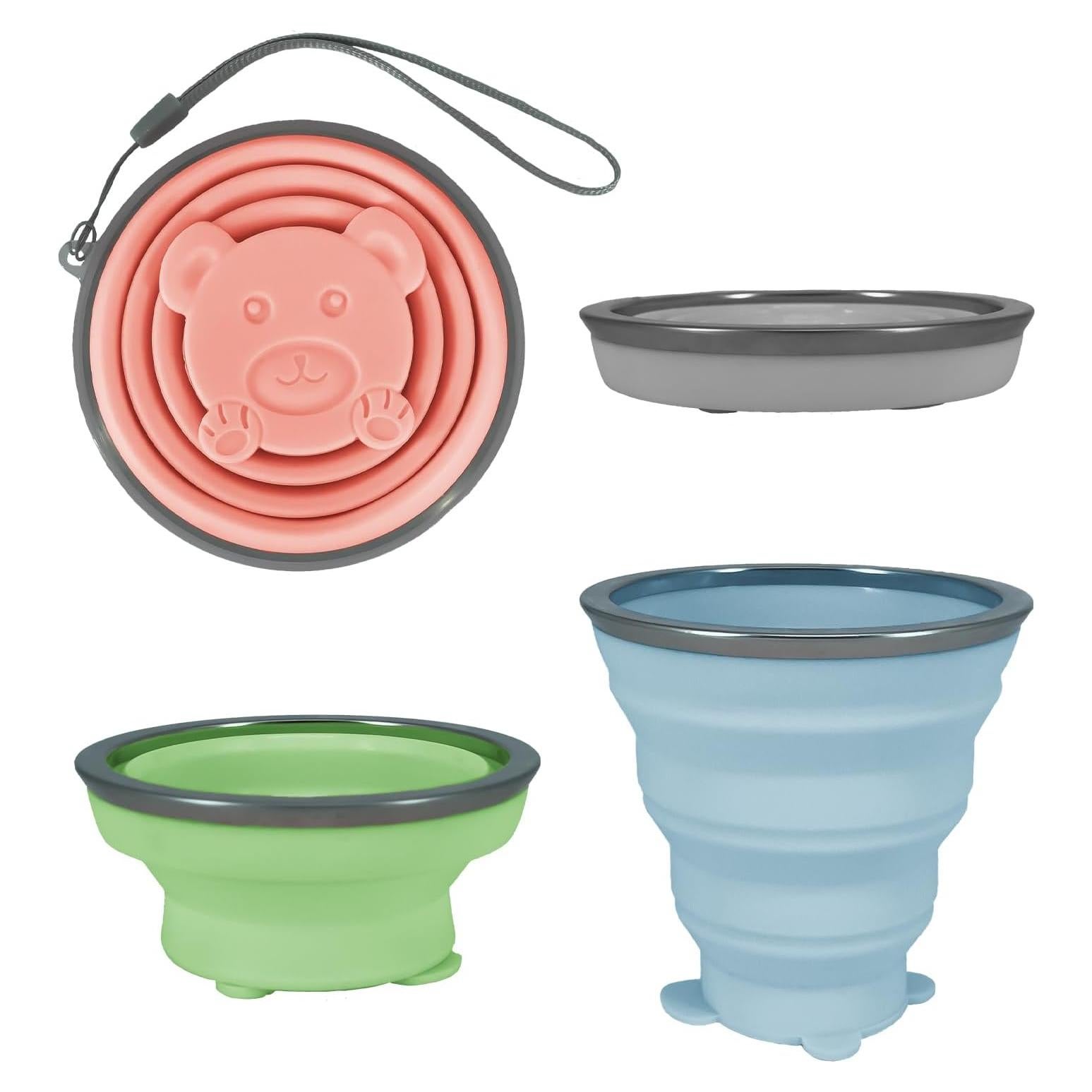 Set de 4 Tazas Plegables de Silicona 320ml Lacabin