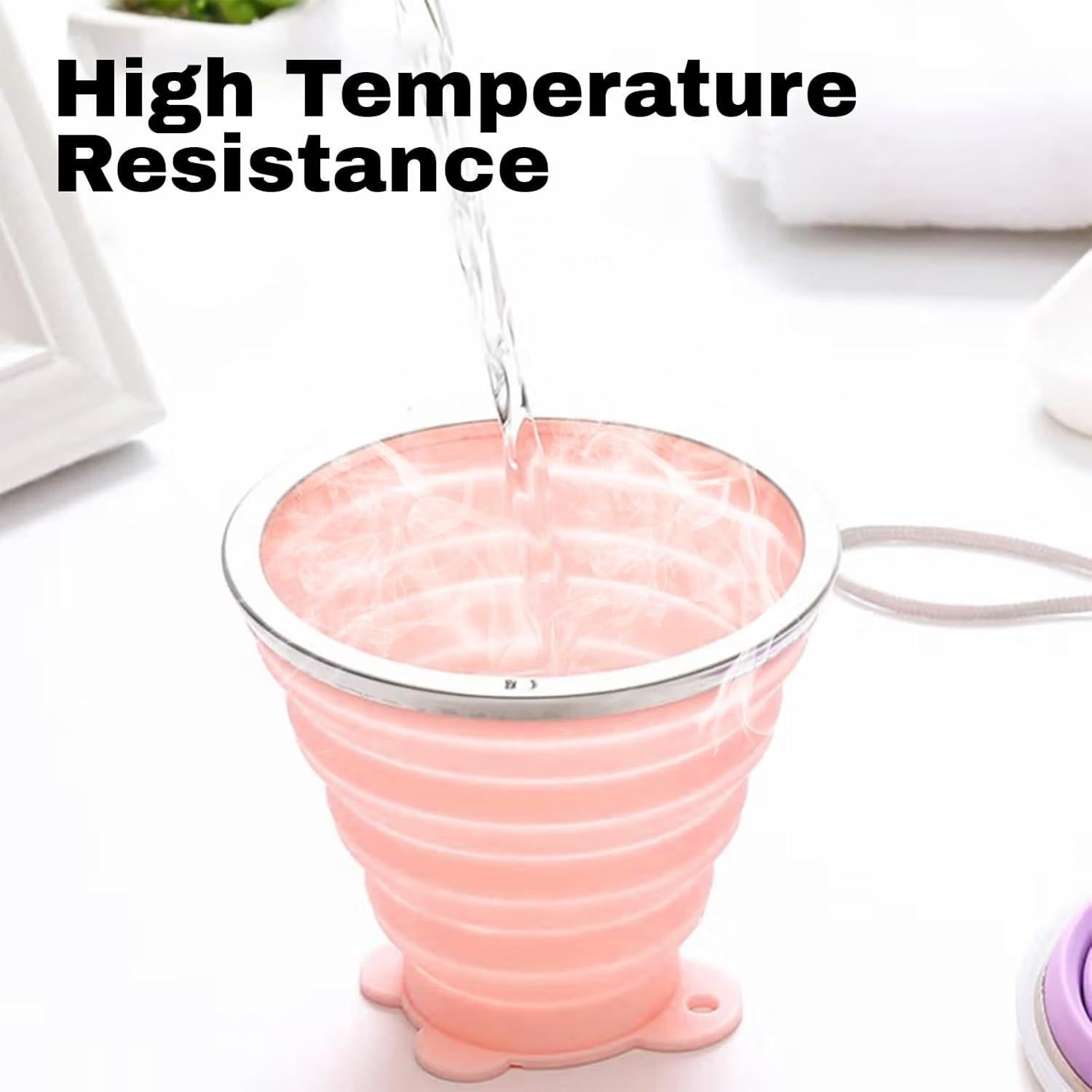 Set de 4 Tazas Plegables de Silicona 320ml Lacabin