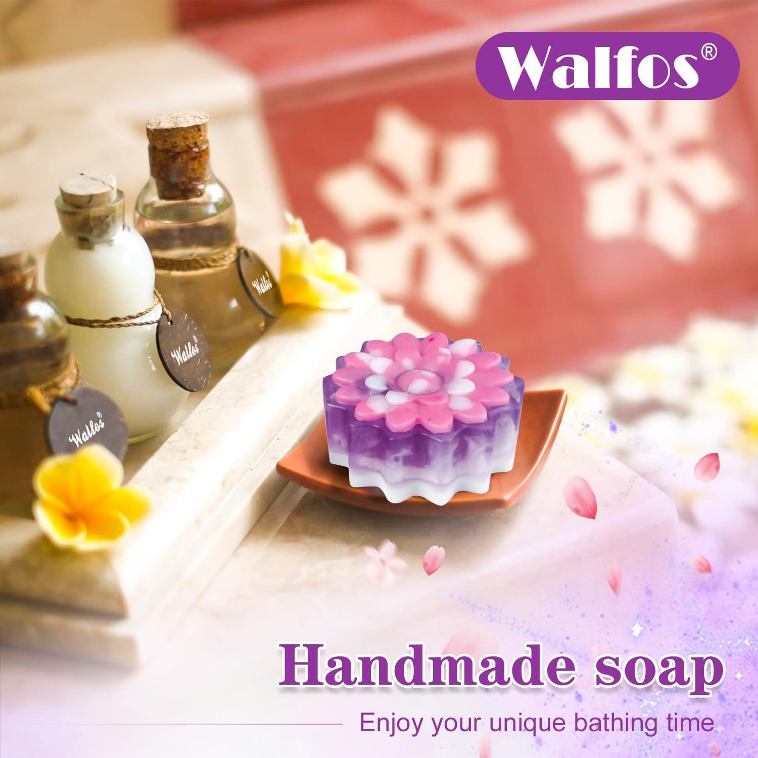 Molde de Jabón Silicona Walfos 6 Cavidades Flores Morado