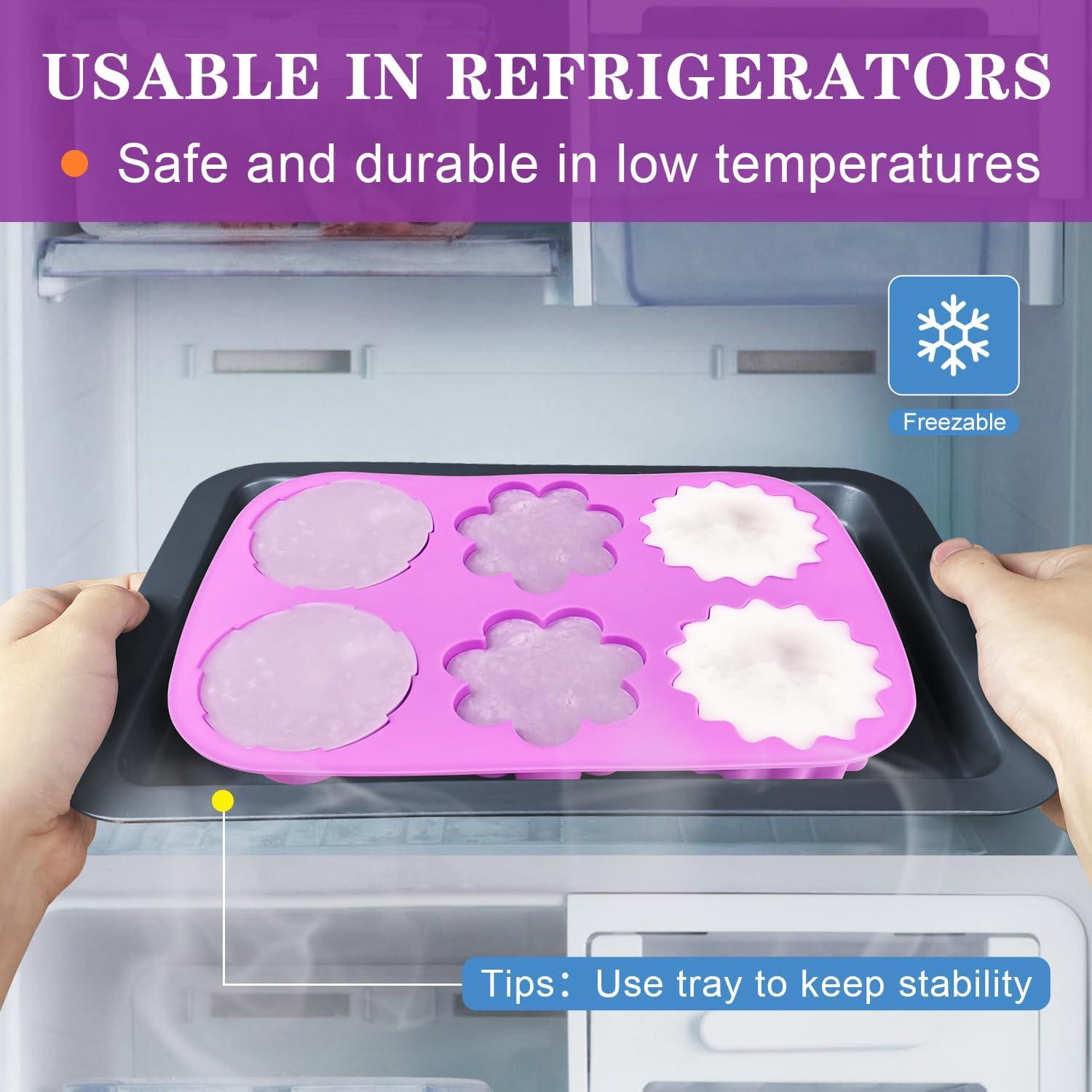 Molde de Jabón Silicona Walfos 6 Cavidades Flores Morado