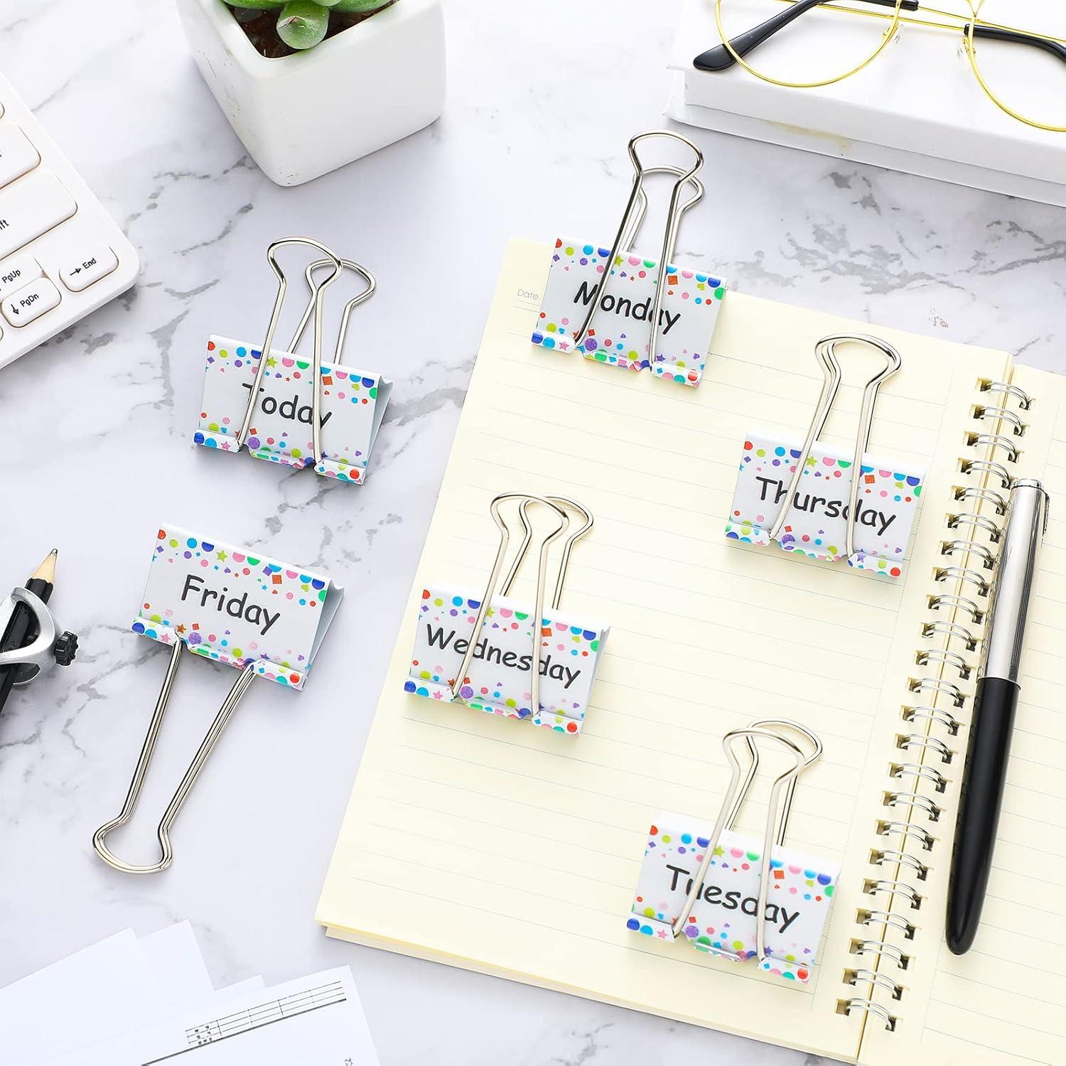 Juego de Clips de Carpeta Grande Tenare 6 Piezas Días de la Semana