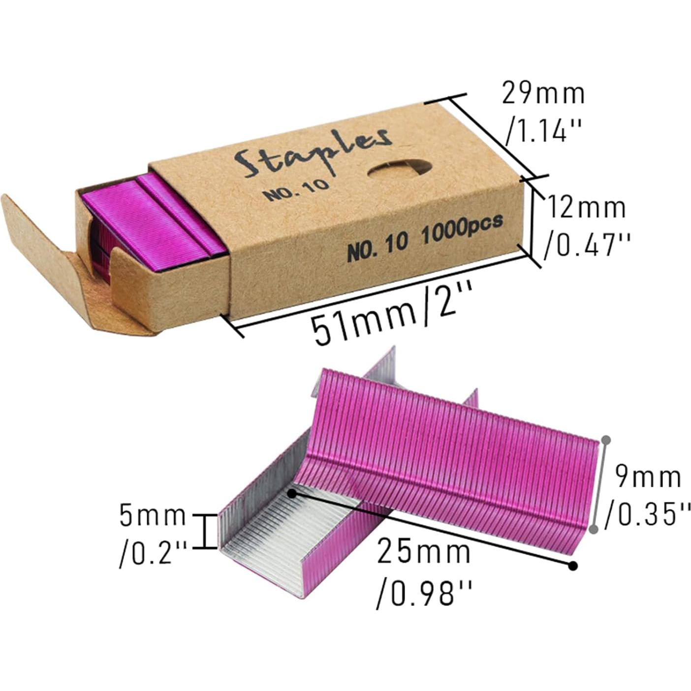 Grampas Coloridas No. 10 NatSumeBasics para Grapadora Mini - 4000 Unidades