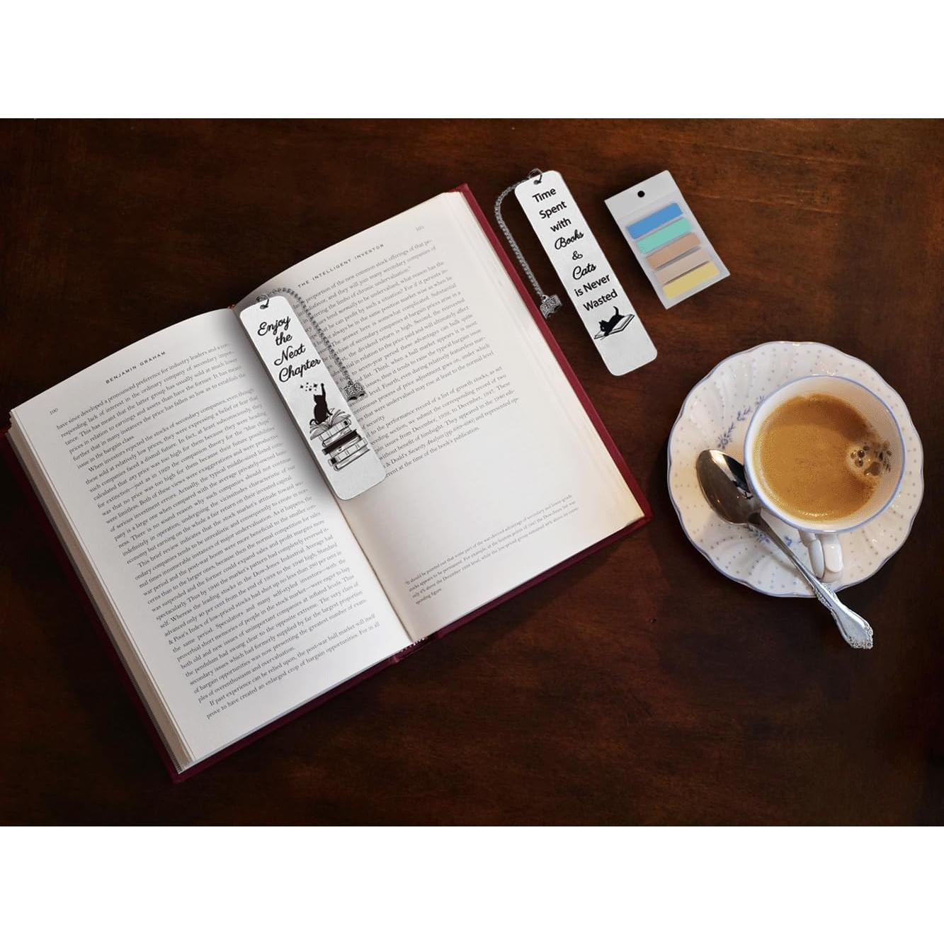 Marcadores de Acero Inoxidable para Amantes de los Gatos - 2 Pcs