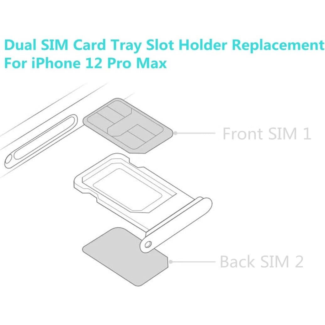 Soporte de Tarjeta SIM Doble LNONLS para iPhone 12 Pro Max Azul