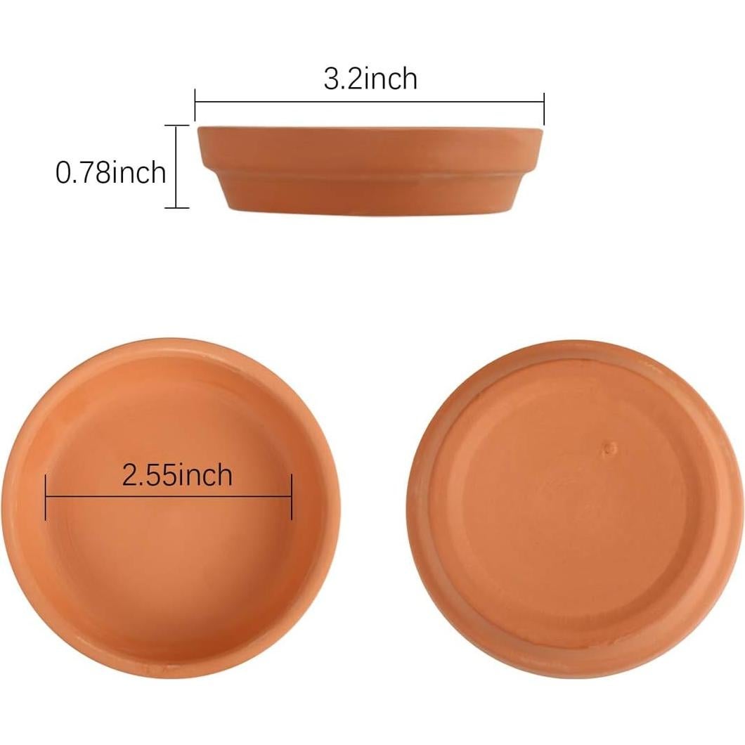 24 Platos de Terracota FCFKUK para Macetas de Suculentas