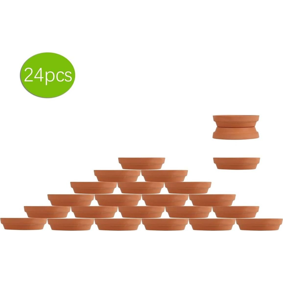 24 Platos de Terracota FCFKUK para Macetas de Suculentas