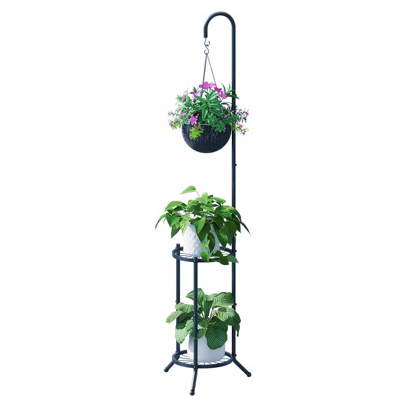 Soporte para Plantas Colgante 2 Niveles Chentingjiaju Negro
