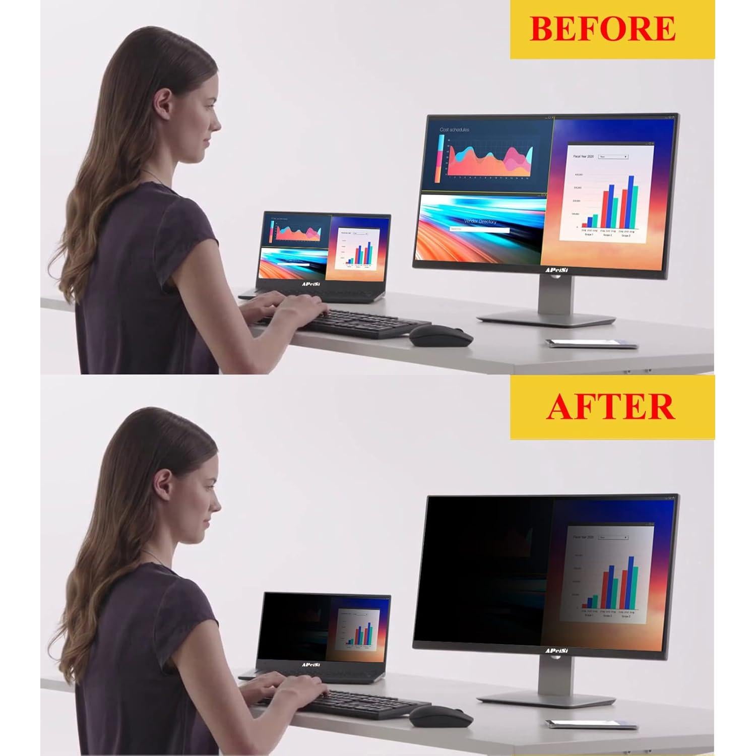 Filtro de Pantalla Privada APeiSi 18.5" Antirreflejo y Luz Azul