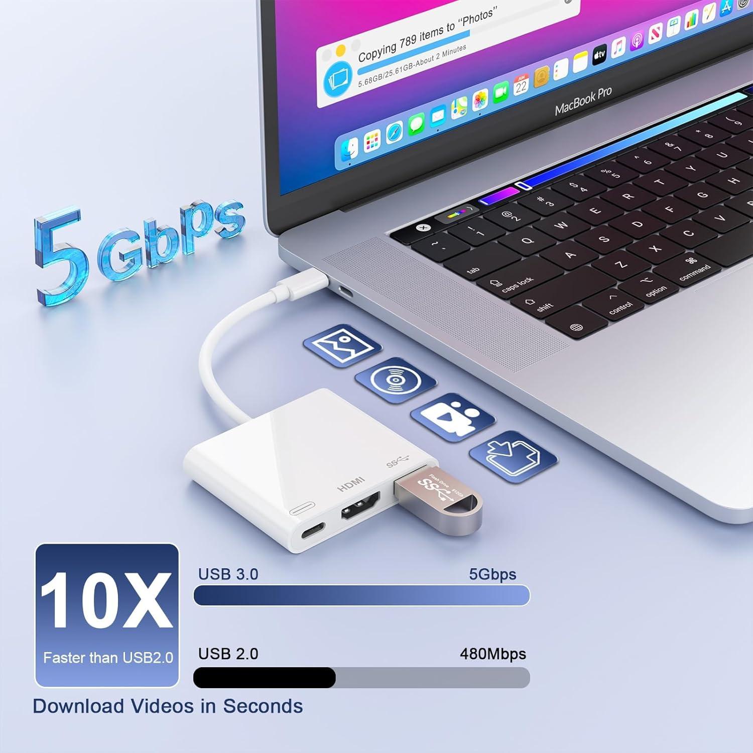 Adaptador USB C a HDMI 4K 100W Dongguan Lijie - 3 en 1
