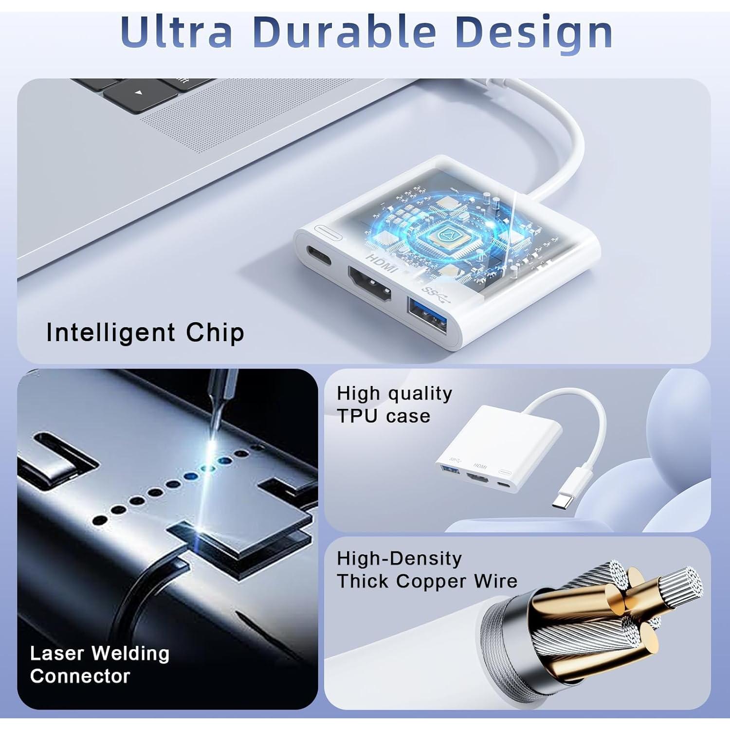 Adaptador USB C a HDMI 4K 100W Dongguan Lijie - 3 en 1