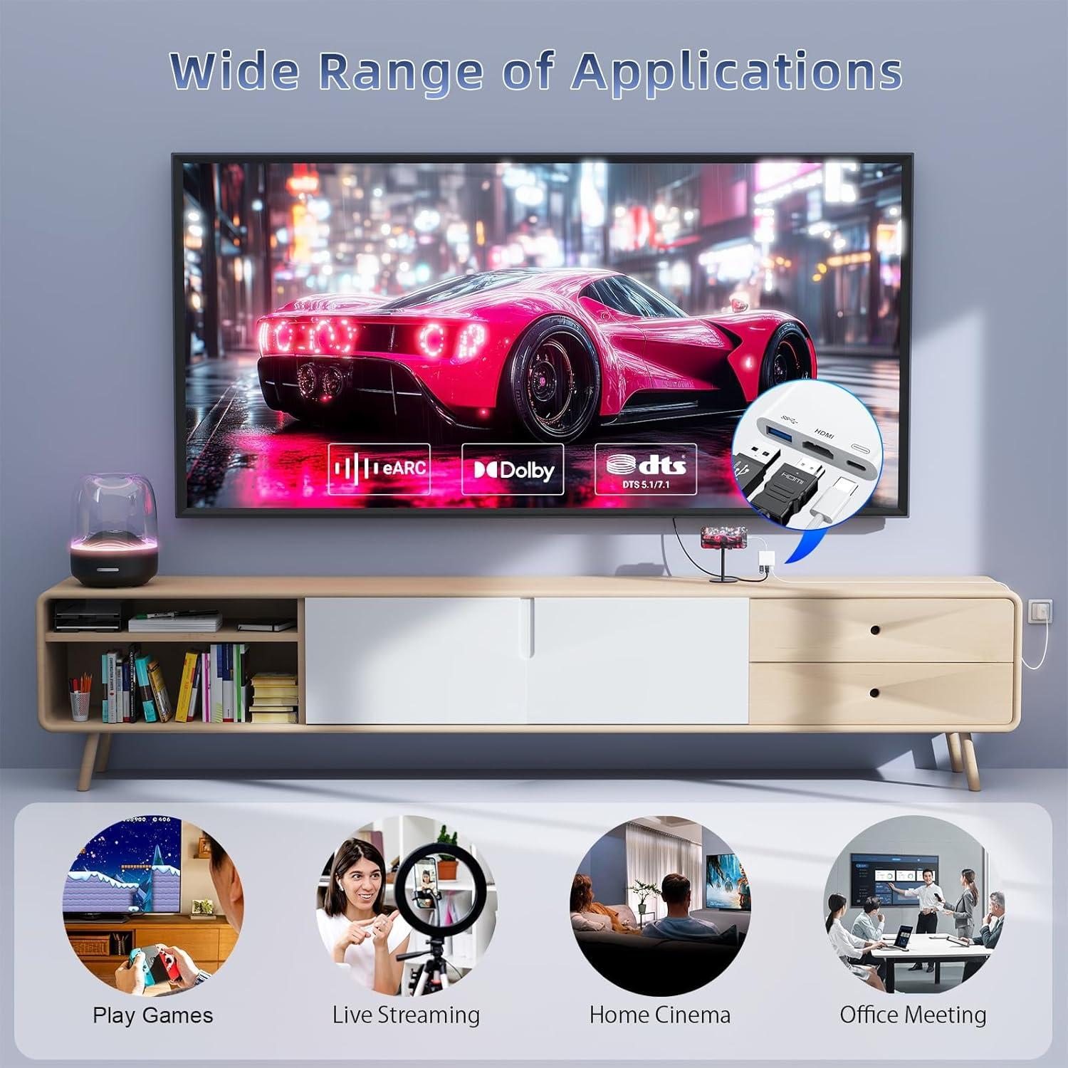 Adaptador USB C a HDMI 4K 100W Dongguan Lijie - 3 en 1