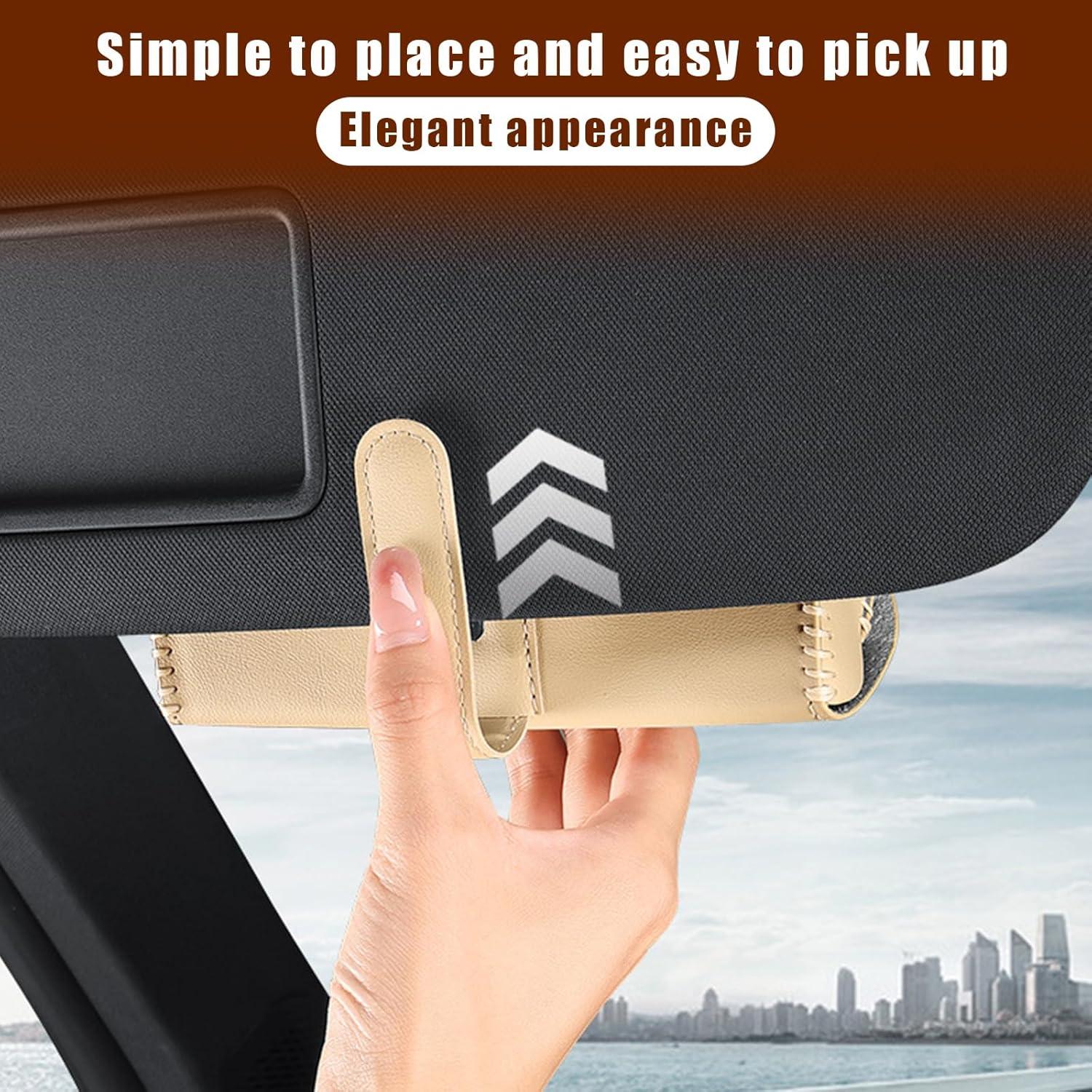 Soporte para Gafas de Sol Augeny para Visera de Coche Beige