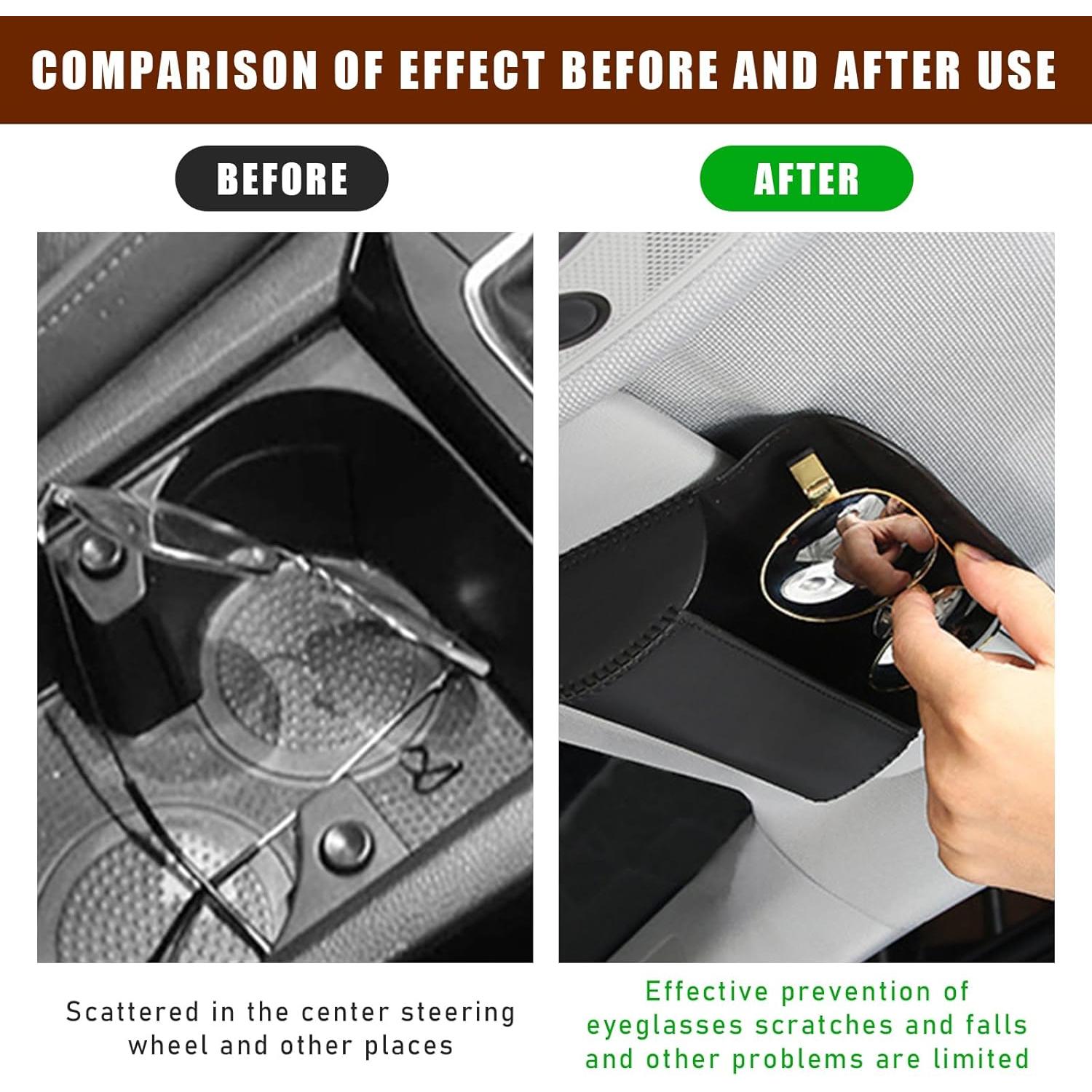 Soporte para Gafas de Sol Augeny para Visera de Coche Beige