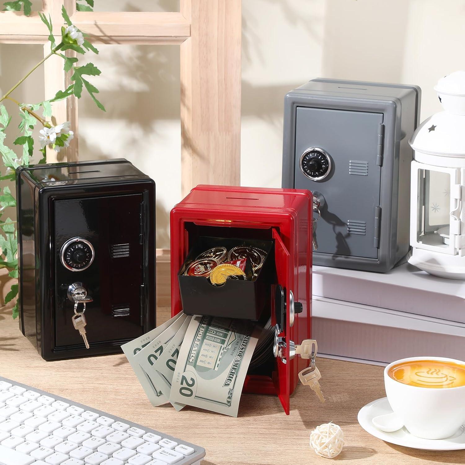 Caja Fuerte Mini para Niños Zonon 3 Pcs Metal 18x12x9.9cm