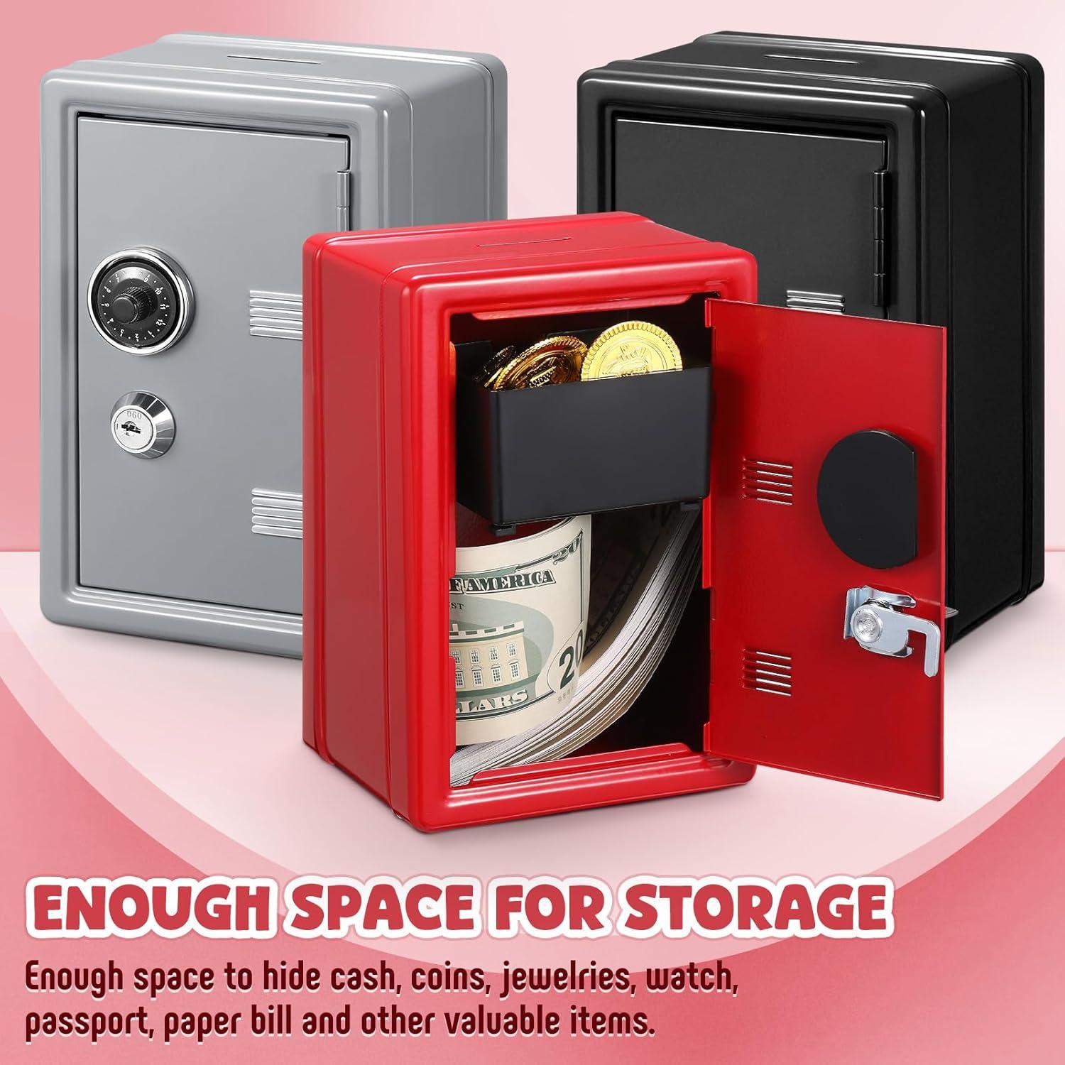 Caja Fuerte Mini para Niños Zonon 3 Pcs Metal 18x12x9.9cm