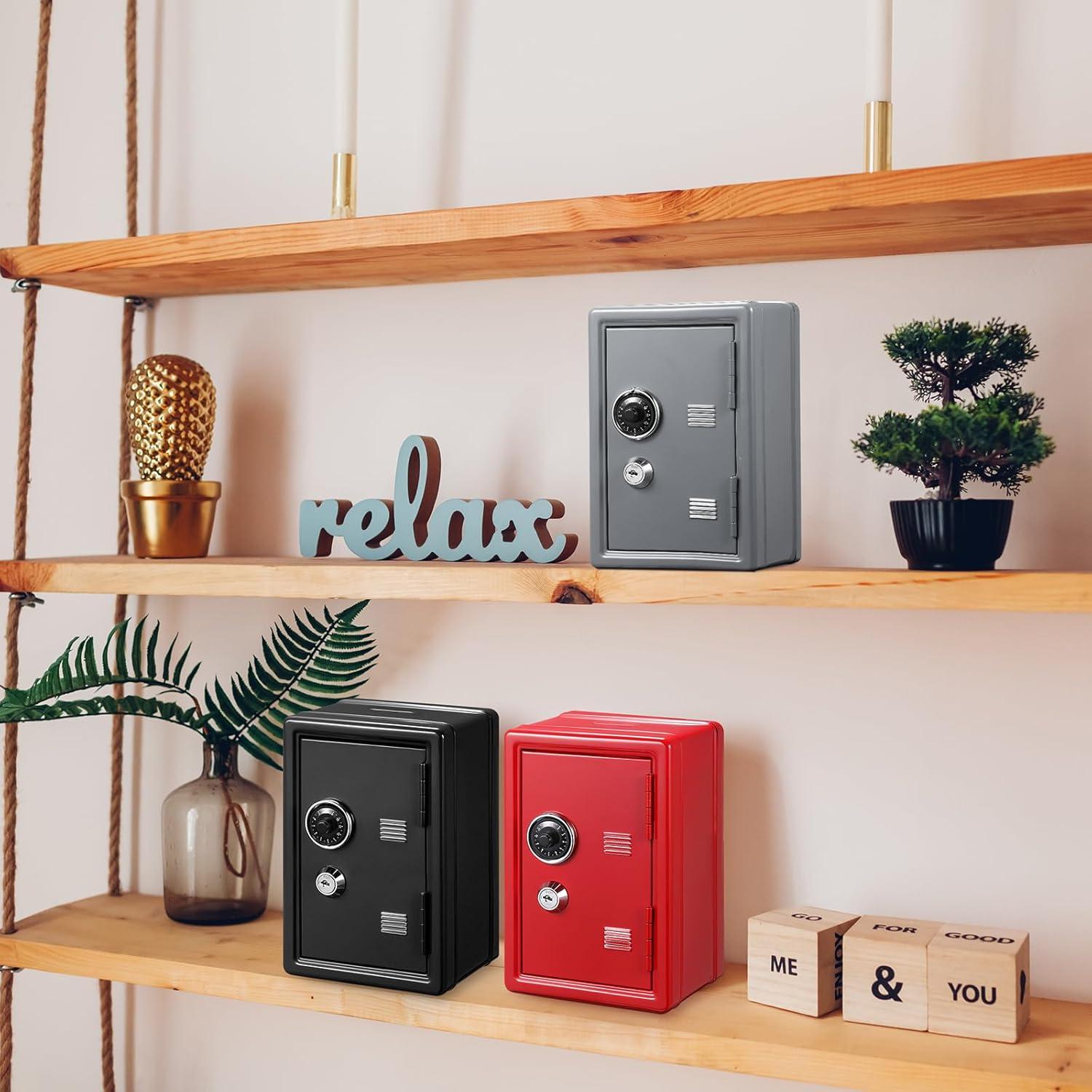 Caja Fuerte Mini para Niños Zonon 3 Pcs Metal 18x12x9.9cm