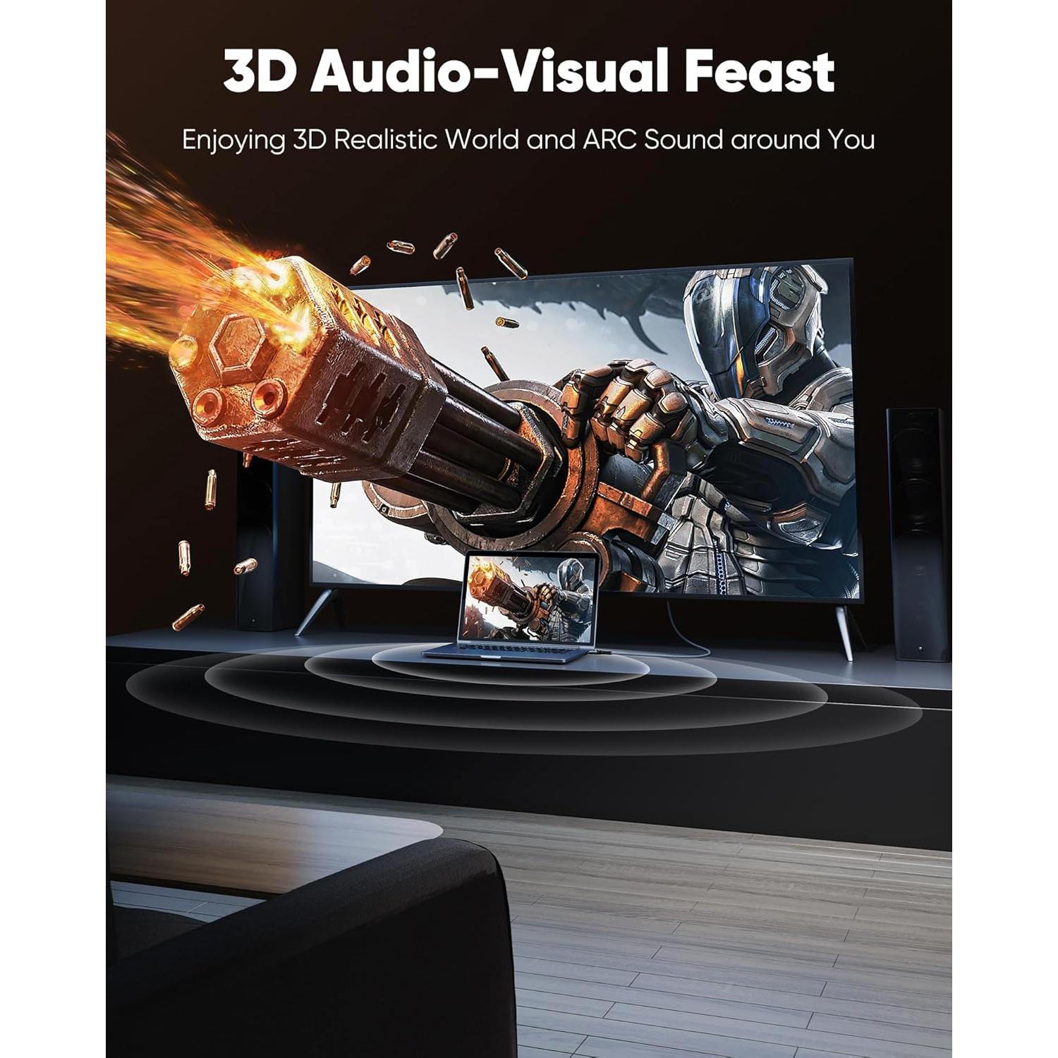 Cable HDMI 4K Highwings 0.32m Alta Velocidad Gris