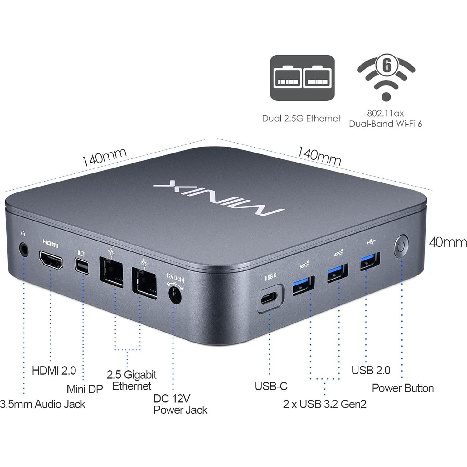 MINIX NEO J51-C8 Max Mini PC 8GB/512GB SSD Windows 11 Pro
