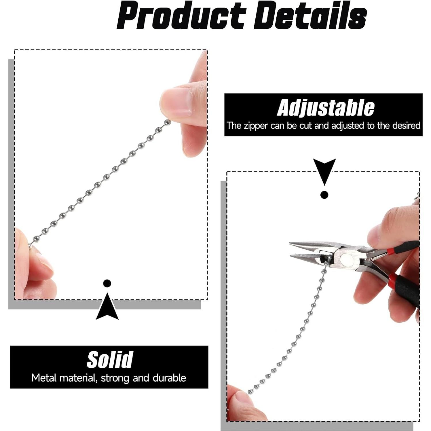 Juego de 4 Cadenas de Tirar Prasacco para Ventilador y Luz 30.48 cm