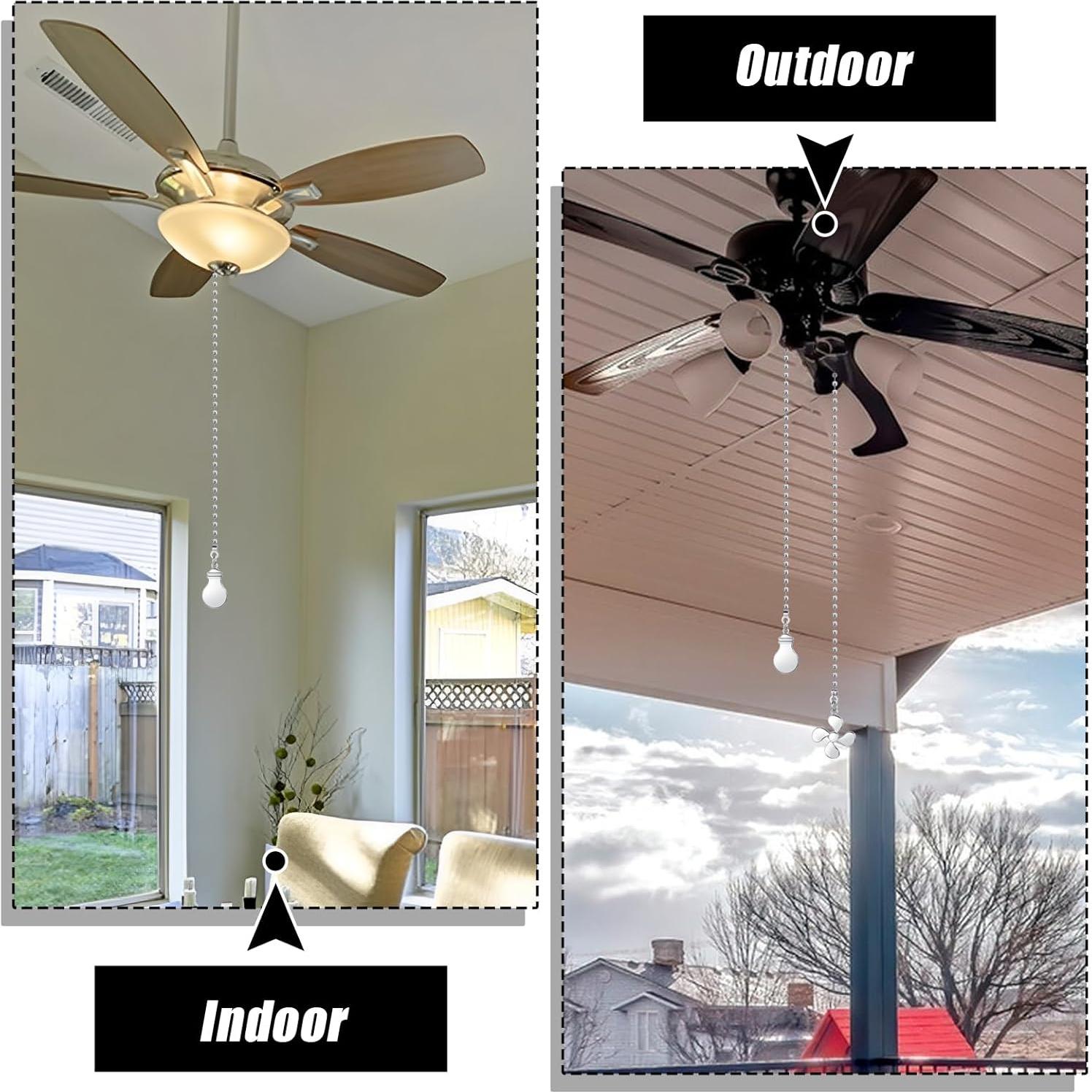 Juego de 4 Cadenas de Tirar Prasacco para Ventilador y Luz 30.48 cm