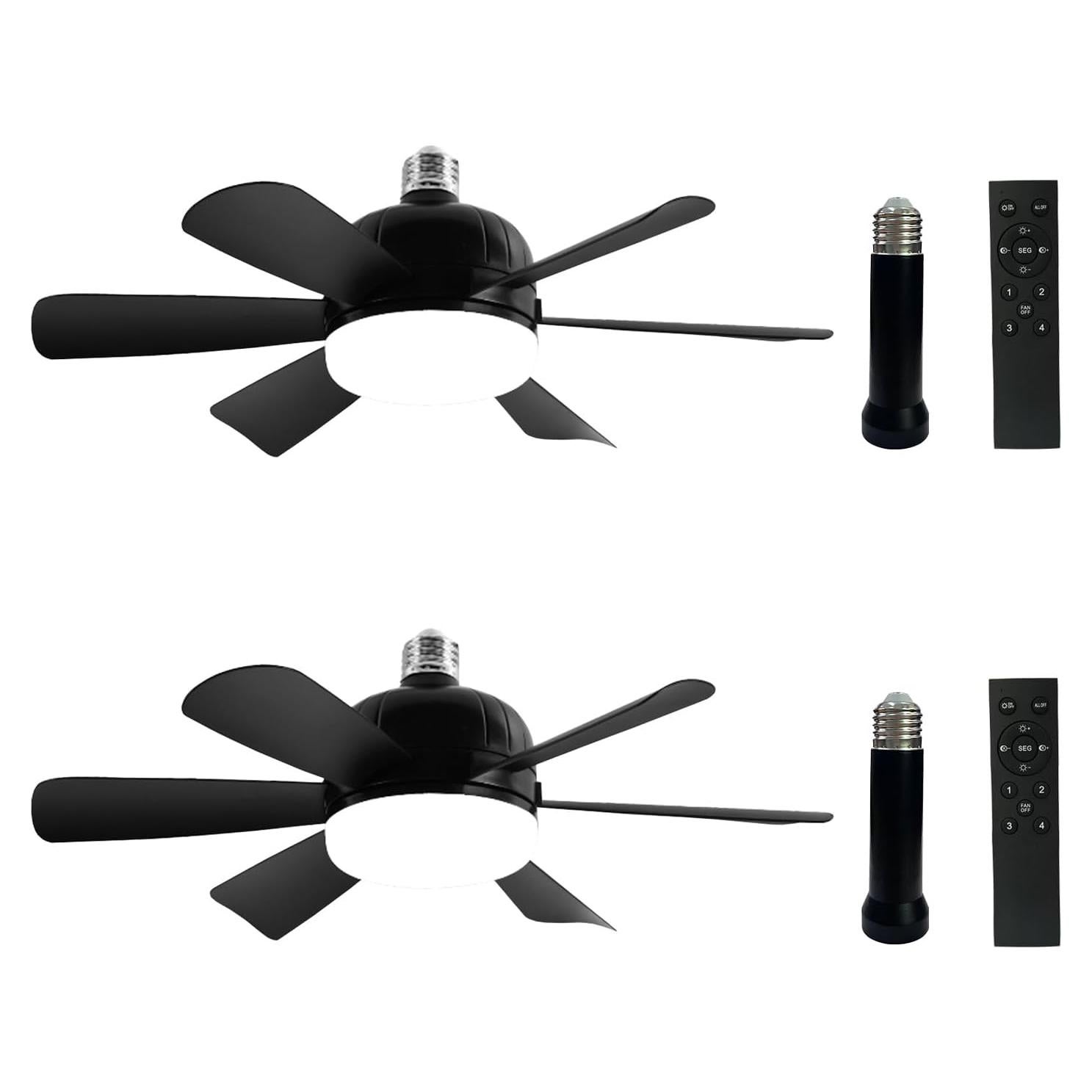 2Pack Ventilador de Techo con Luz LED MeiqiLS 45.72 cm Control Remoto