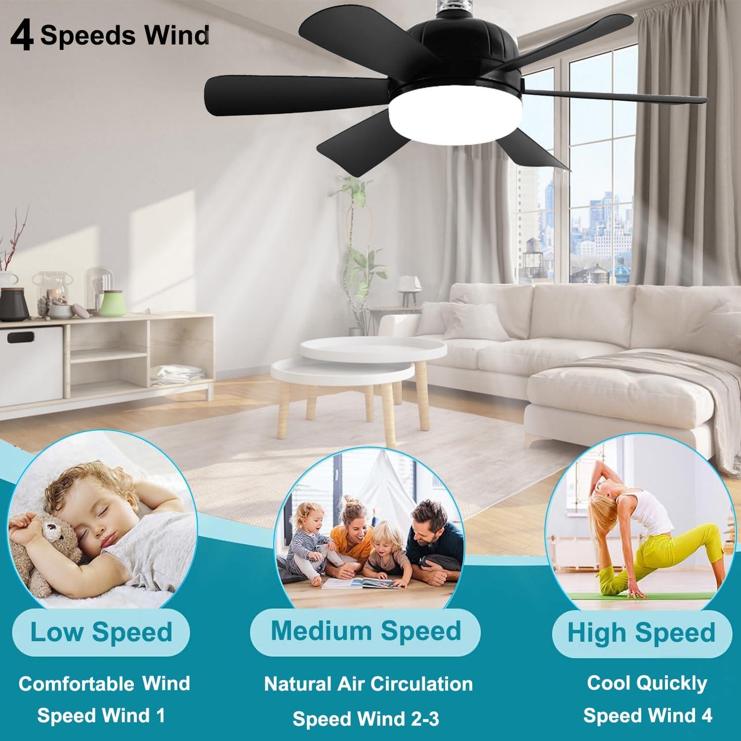 2Pack Ventilador de Techo con Luz LED MeiqiLS 45.72 cm Control Remoto