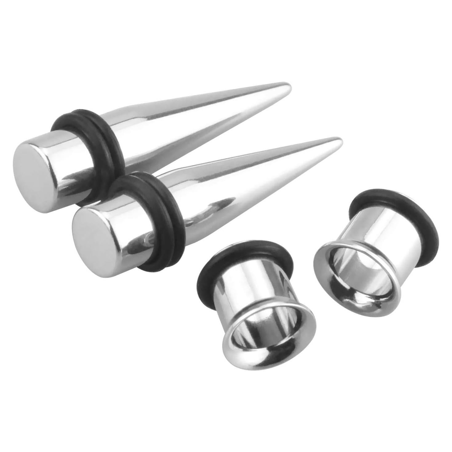 Kit de Túneles de Oreja Awinrel Acero Inoxidable 0g (8mm) Plata