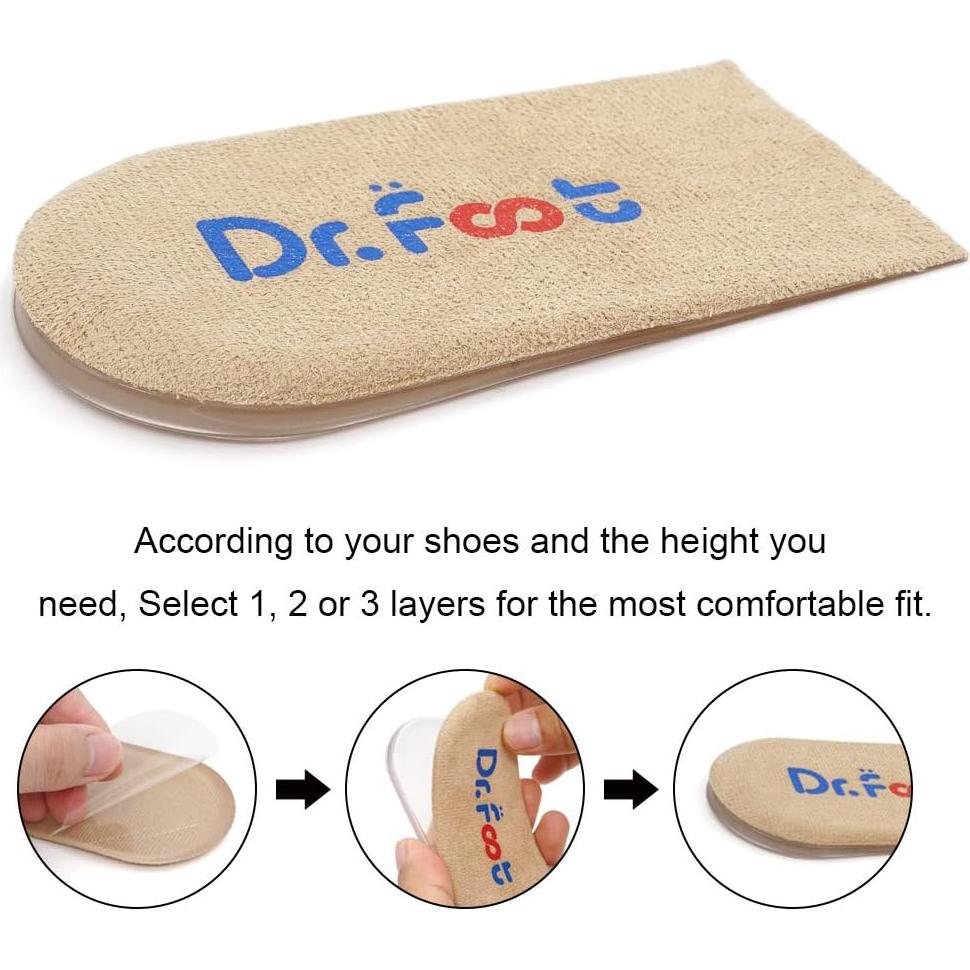 Inserts Elevadores de Talón Ajustables Dr.Foot 2 Capas Beige