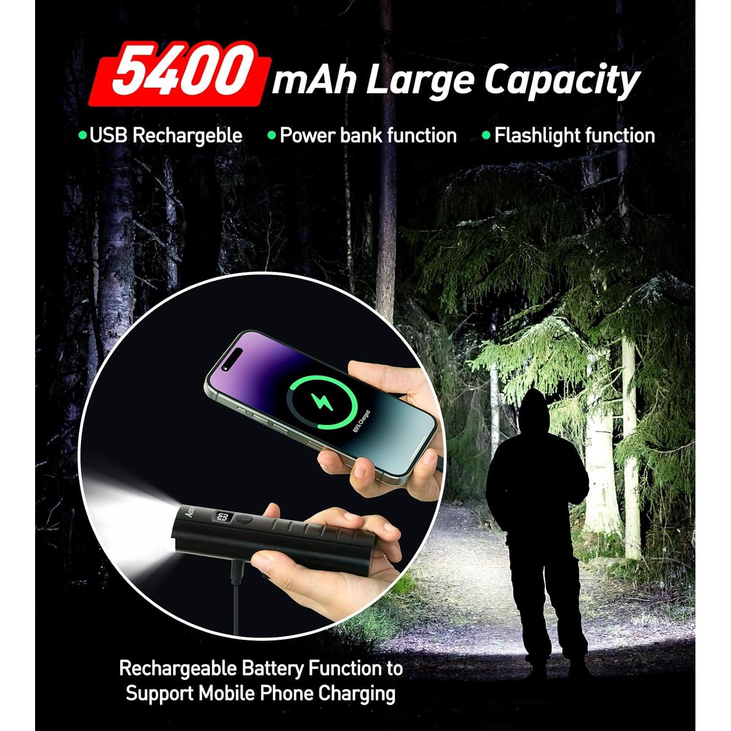 Juego de luces para bicicleta AOZOY QB210-G 5400mAh 1600 lúmenes