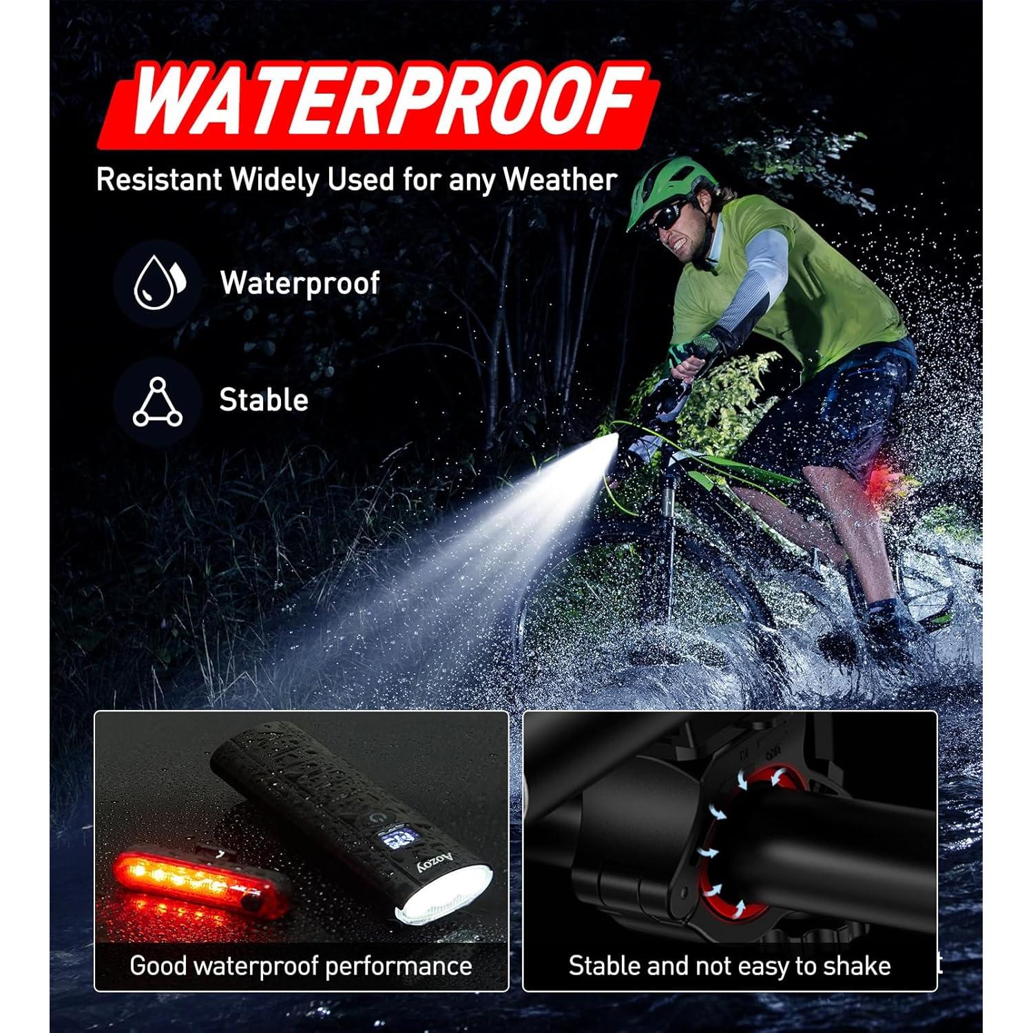 Juego de luces para bicicleta AOZOY QB210-G 5400mAh 1600 lúmenes