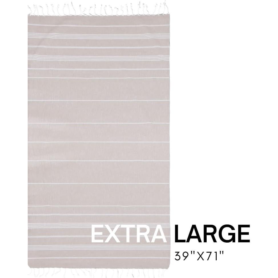 Toalla de Playa Turca BAY LAUREL 99x180 cm Rápido Secado Libre de Arena