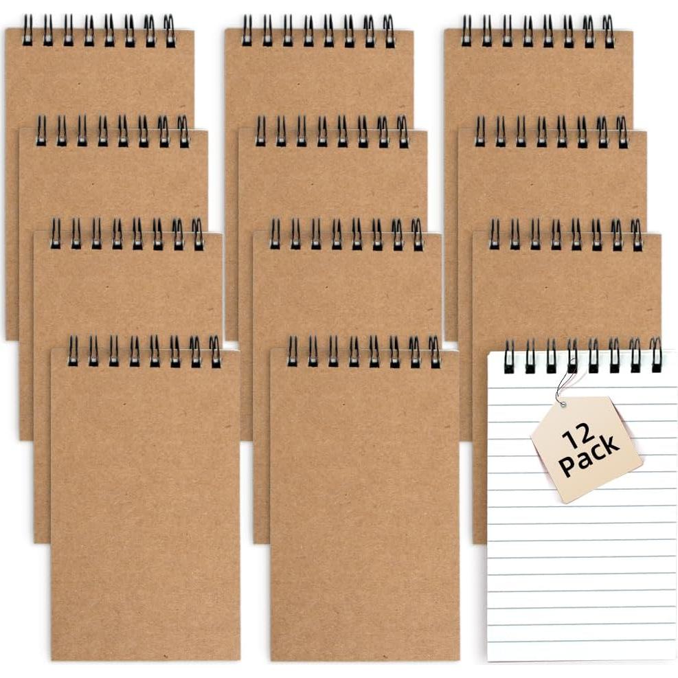 Juego de 12 Cuadernos Espiralados Wavamawa 3x5 Rayados