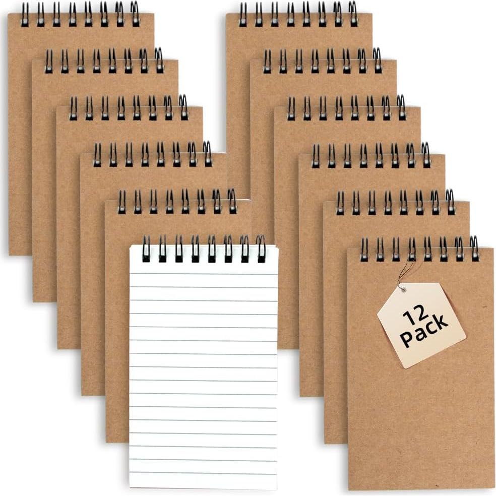 Juego de 12 Cuadernos Espiralados Wavamawa 3x5 Rayados