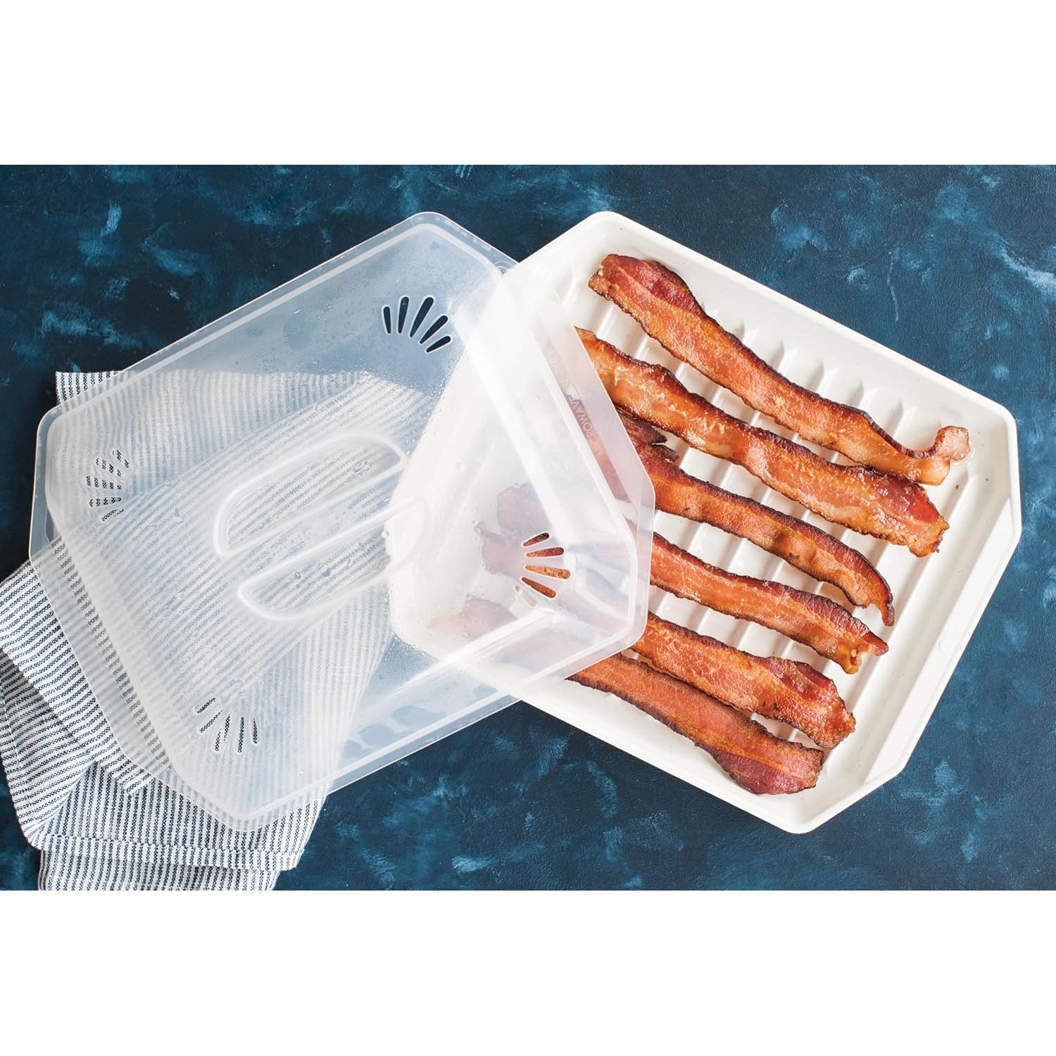 Bandeja para Bacon Nordic Ware con Tapa - 26x20 cm
