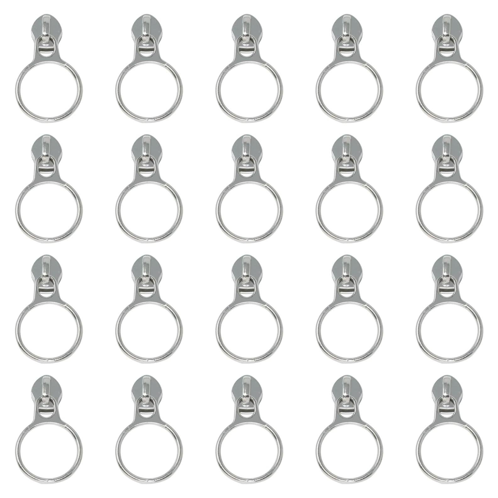 20 Deslizadores de Cierre de Aleación de Zinc #5 Plateados Honbay