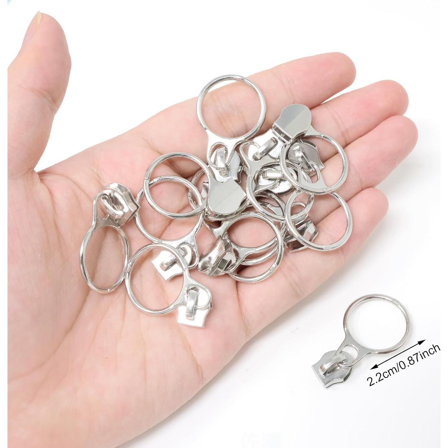 20 Deslizadores de Cierre de Aleación de Zinc #5 Plateados Honbay