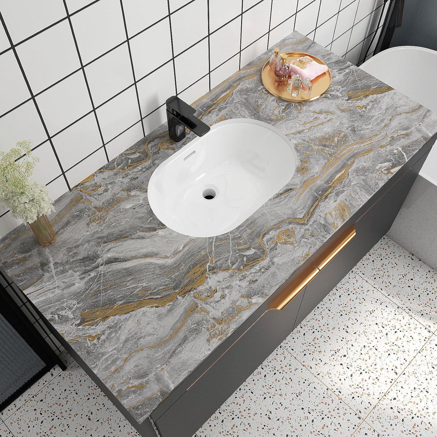 Papel Contacto VaryPaper 39.9x199.8 cm Mármol Gris Mate