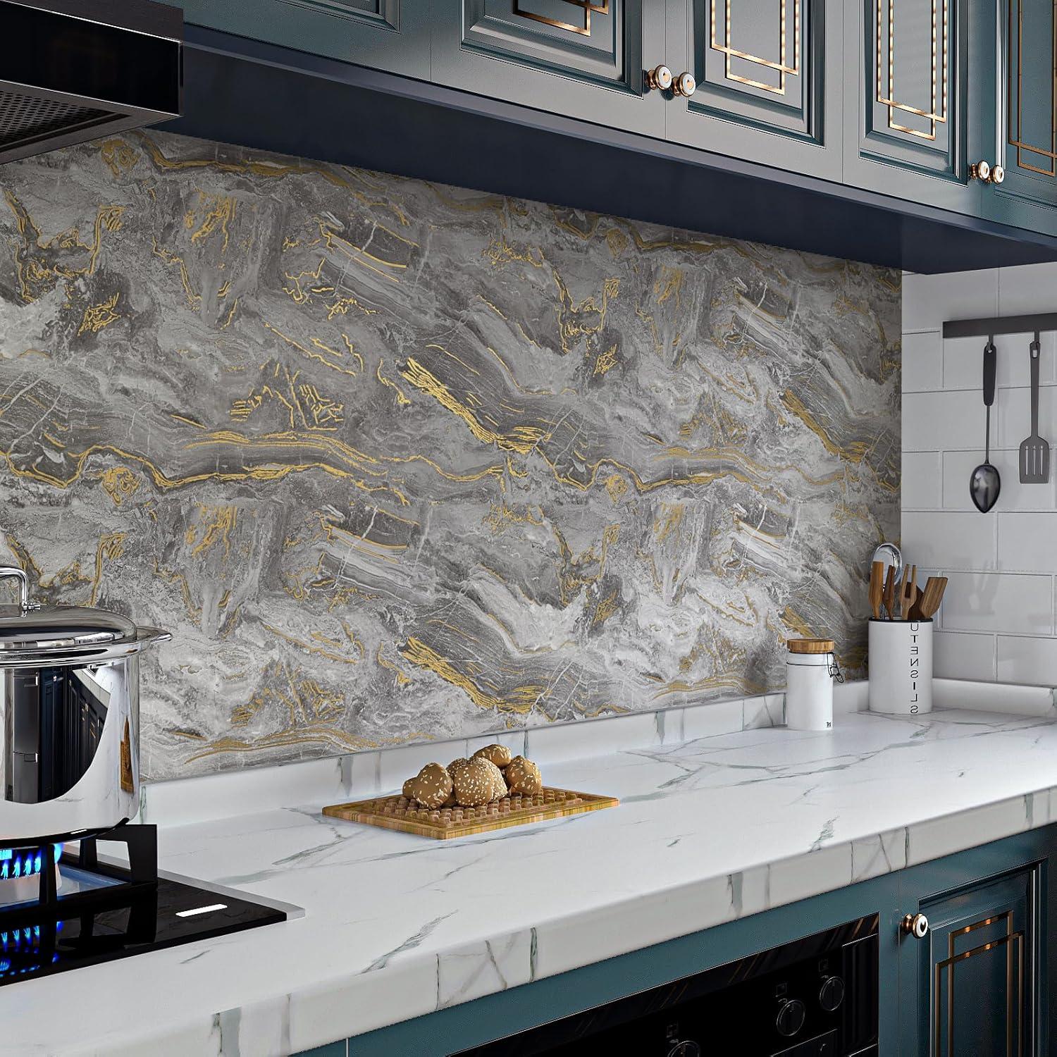 Papel Contacto VaryPaper 39.9x199.8 cm Mármol Gris Mate