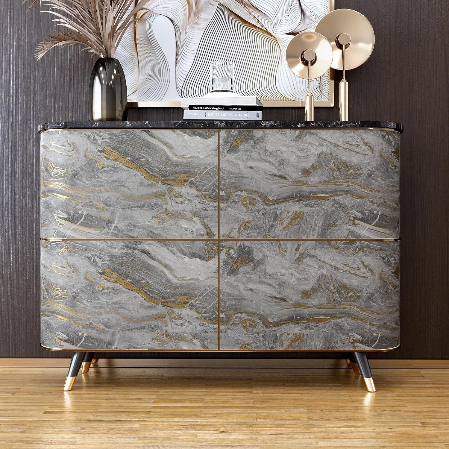 Papel Contacto VaryPaper 39.9x199.8 cm Mármol Gris Mate