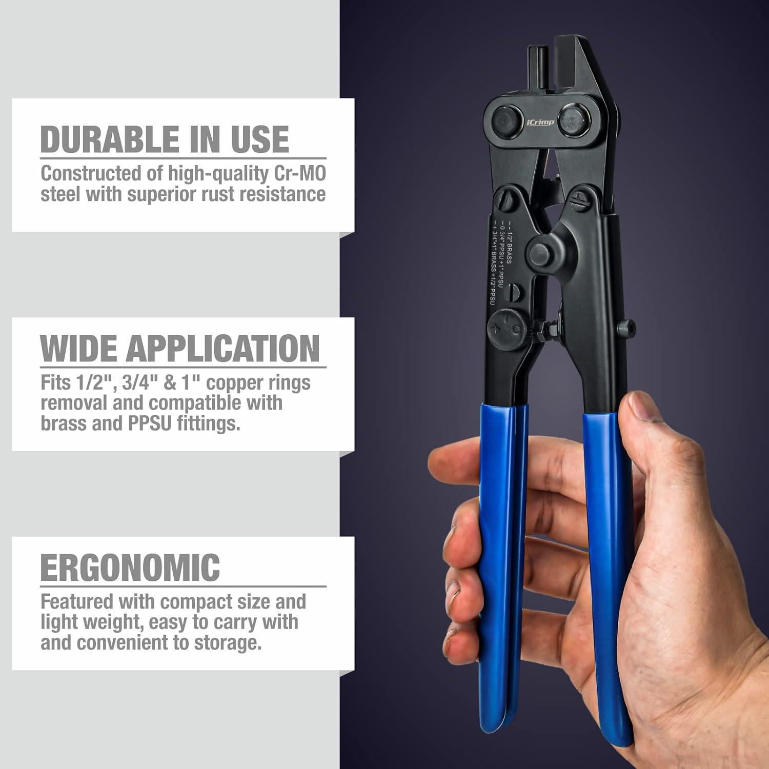 Herramienta de Eliminación de Anillos de Cobre IWISS 1,27-2,54 cm