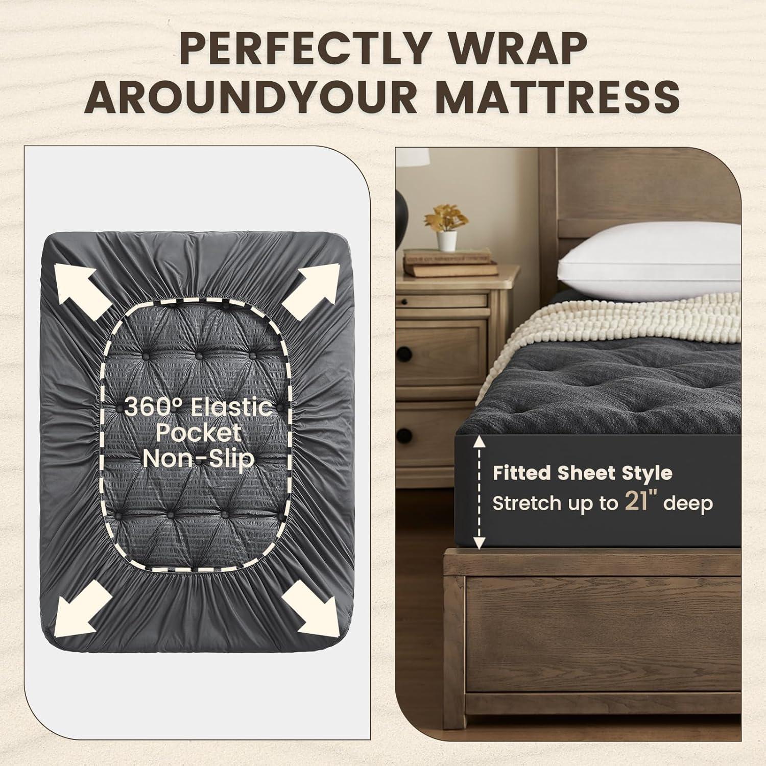 Cubierta de Colchón Twin QUIETSEA Espuma de Memoria Impermeable